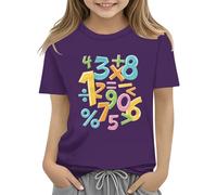 T-shirt pour fille 146 Math Kids - Numéro 2025 - Pour la journée scolaire et la journée des maths, lilas, 2-3 ans