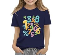 T-shirt pour fille 146 Math Kids - Numéro 2025 - Pour la journée scolaire et la journée des maths, Marine, 2-3 ans