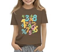 T-shirt pour fille 146 Math Kids - Numéro 2025 - Pour la journée scolaire et la journée des maths, marron, 2-3 ans
