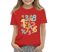 T-shirt pour fille 146 Math Kids - Numéro 2025 - Pour la journée scolaire et la journée des maths, rouge, 2-3 ans