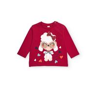 T-shirt pour fille avec imprimé chien et nœud rouge 8A