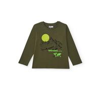T-shirt pour garçon avec motif de montagne et carte vert olive 7A