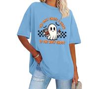 T-shirt pour Halloween avec inscription « The Only Ghost I Know is The Holy Ghost », Bleu (Carolina blue), M