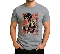 T-shirt pour homme Attack on Titan - Eren, Mikasa, Armin et combats de titans épiques pour les fans de Shingeki no Kyojin Style XXI, gris, M