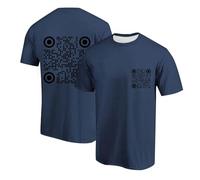 T-shirt pour homme avec code QR Funny Fu Qr Code Fuck-You T-shirt décontracté à col rond à manches courtes Funky Trend Adolescents Filles Qr Code T-shirt Carnaval, Marine1., XL