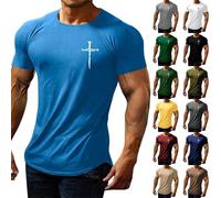 T-shirt pour homme avec croix de Jésus - Christ Dieu Église chrétienne - Foi chrétienne - Pour homme - Été - Loisirs - T-shirt à col rond - T-shirt de musculation, Noir32., XXL