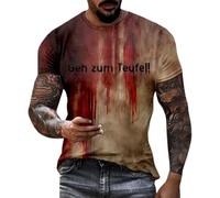 T-shirt pour homme avec design d'Halloween pour la mode décontractée d'automne - Col rond - Impression sur grande taille - T-shirt à manches courtes avec inscription amusante pour hommes, Noir3, M