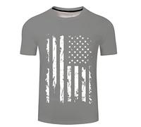 T-shirt pour homme avec drapeau américain - Chemises patriotiques pour homme - T-shirt drapeau américain - Étoiles noires et rayures - T-shirt de l'armée américaine pour homme - Confortable et
