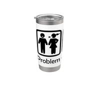 T-shirt pour homme avec inscription « Divorce Problem Solved Funny Ex-Wife » Gobelet isotherme en acier inoxydable double paroi