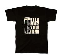 T-shirt pour homme avec inscription « Hello Darkness My Old Friend » - Motif verre à bière humoristique - Noir, Noir , S