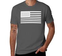 T-shirt pour homme avec motif drapeau américain patriotique - Style militaire vintage - Motif tête de mort - En coton doux - Décontracté, Style gris foncé, XXL