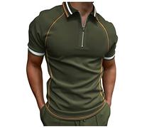 T-shirt pour homme - Col en V - Coupe ajustée - Polo à manches courtes en coton - 3XL - Infroissable - Chemise en lin - Long t-shirt de course - Col Henley - Coupe ample - Sweat-shirt basique -