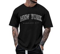 T-shirt pour homme - Col rond - Manches courtes - T-shirt d'été à manches courtes - Léger - Décontracté - Urban - Élégant - Haut de sport - Streetwear - T-shirt de loisirs - T-shirt de sport pour