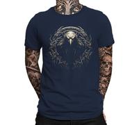 T-shirt pour homme Corbeau Viking Nordmann Runes Odin Thor Valhalla Vikings