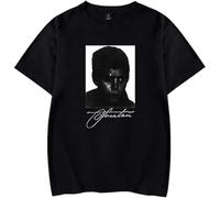 T-Shirt pour Homme Coton À Blouse À Col Rond Mode De Rue Harajuku Haut Oversize Étudiant Tendance Manches Courtes Rapper Yung Lean Imprimé T-Shirt Hommes Et Femmes Cospaly-Black||3X_l