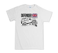 T-shirt pour homme Defender Of The Realm Off Road Land Rover Fans Blanc XL