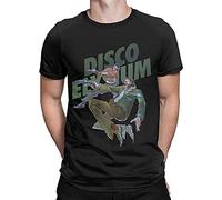 T-shirt pour homme Disco Elysium vintage à manches courtes Kitsuragi RPG Game T-shirts col rond vêtements cadeau noir, Noir , XL