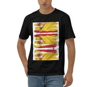 T-shirt pour homme Drapeau de l'Espagne, Noir , S
