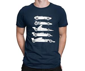 T-shirt pour homme Evolution of The Formula F Car 1 One, bleu marine, XXL