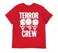 T-shirt pour homme Hardcore Music Graphic Tee, Global Crew Unity, T-shirt punk en coton, Rouge, 6XL