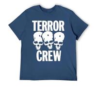 T-shirt pour homme Hardcore Music Graphic Tee, Global Crew Unity, T-shirt punk en coton, Style marine, M
