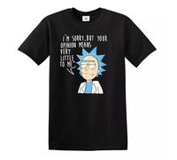 T-shirt pour homme « I'm Sorry But Your Opinion » Rick and Morty Spoof American Anime Top, T-shirt noir., L
