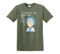 T-shirt pour homme « I'm Sorry But Your Opinion » Rick and Morty Spoof American Anime Top, T-shirt vert militaire, M