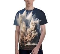 T-shirt pour homme imprimé paysage vague de mer, T-shirts confortables pour homme, pour un usage quotidien et des occasions spéciales, Noir , 3XL