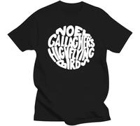 T-shirt pour homme Motif cercles Noel Gallagher High Flying Birds Noir, Noir , S