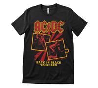 T-Shirt Pour Homme Officiellement Licencié AC/DC - Back In Black Tour 1980