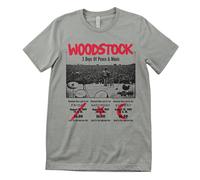 T-Shirt Pour Homme Officiellement Licencié Woodstock - Billet De 3 Jours