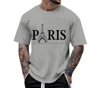 T-shirt pour homme Paris is Always a Good idea - Imprimé Tour Eiffel - Manches courtes - T-shirt graphique - T-shirt de loisirs - Décontracté - Voyage - Ville - Mode pour homme - Souvenir, Style-P02