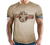 T-shirt pour homme pour les fans de l'armée américaine : look usé avec logo USAF, Usaf, L