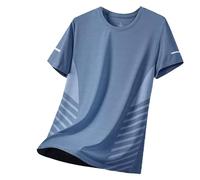 T-shirt pour homme respirant léger été basique col rond couleur unie décontracté adolescent mode streetwear confort enterrement de vie de jeune fille t-shirt col rond homme, bleu, 5XL