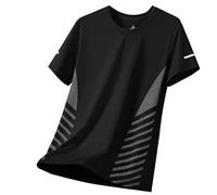 T-shirt pour homme respirant léger été basique col rond couleur unie décontracté adolescent mode streetwear confort enterrement de vie de jeune fille t-shirt col rond homme, Noir , XL