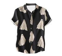 T-shirt pour homme rose sensibilisation au cancer du sein T-shirts décontracté d'été à col rond boutonné chemise à manches courtes classique chemise hawaïenne, chemise décontractée pour homme, b noir