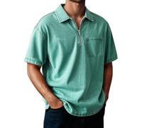 T-shirt pour homme - T-shirt décontracté - Léger - Manches courtes - Avec fermeture éclair - Parfait pour l'extérieur - Élégant et confortable pour tout le monde, Gn2, XL