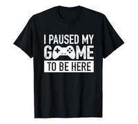 T-shirt pour homme T-shirt pour homme T-shirt pour homme T-shirt pour homme avec inscription « I Paused My Game to Be Here » Manches courtes Col rond Motif floral Tendance Tendance Bottoming Shirt