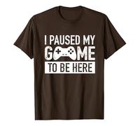 T-shirt pour homme T-shirt pour homme T-shirt pour homme T-shirt pour homme avec inscription « I Paused My Game to Be Here » Manches courtes Col rond Motif floral Tendance Tendance Bottoming Shirt