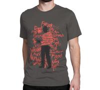T-Shirt pour Hommes Cauchemar à Elm Street | T-Shirt Freddy Krueger | Cadeaux d'horreur pour Hommes | Gris | XL