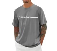 T-shirt pour hommes drôle coupe ajustée t-shirt manches courtes surdimensionné col rond avec logo imprimé T-shirts coupe droite avec les noms des pays villes en écriture artistique stretch confortable