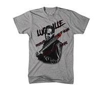 T-Shirt pour Hommes Negan Tête de Mort Saviors Marche Mort-Vivant Mort Lucille - Gris chiné, M