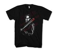 T-Shirt pour Hommes Negan Tête de Mort Saviors Marche Mort-Vivant Mort Lucille - Noir, 5XL