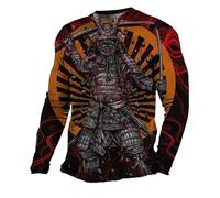 T-Shirt pour Hommes Travail Japonais Samurai Motif 3D Imprimer Blouse Manches Longues Tee Vintage Mode Homme vêtements Automne décontracté Gothique Pullover