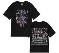 T-Shirt pour Le Rappeur Ch-RIS Brown XX Tour Concert T-Shirt pour Hommes Et Femmes Coton À Manches Courtes pour La Mode Hip Hop Pur Coton Décontracté Surdimensionné (Noir,TG)