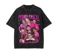 T-Shirt pour Les Hommes Oversize Étudiant Tendance Manches Courtes Mode De Rue Harajuku Tee Pedro Imprimé Pascal Coton À Blouse À Col Rond Hommes Et Femmes Cospaly Garçons Et Filles-Black||l