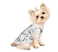 T-shirt pour petits chiens et chatons avec impression monochrome de style esquisse