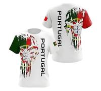 T-shirt pour supporter du Portugal 2026 - Drapeau national - Impression 3D - Respirant - Séchage rapide - Sport décontracté - Pour homme et femme et enfant, 7 #, L