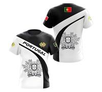 T-shirt pour supporter du Portugal 2026 - Drapeau national - Impression 3D - Respirant - Séchage rapide - Sport décontracté - Pour homme et femme et enfant, 9 #, S