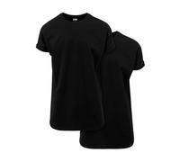 Urban Classics T-shirt Long Shaped Turnup manches courtes Lot de 2 Noir M Homme